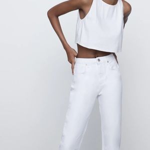 Zara Hi-Rise/Shaper Ankle Length White Jean